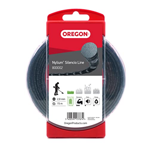 Oregon Fil de débroussailleuse Nylon 2mm, Coupe herbes hautes, mauvaises herbes, végétation...