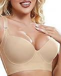Curlady Push Up Bra for Women Back Fat Smoothing Bras Comfortable Underwire Full Support Plus Size Bralettes