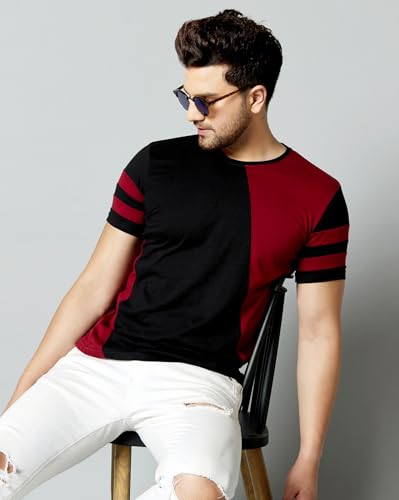 Image of AUSK Men Regular Fit T Shirt || Half Sleeve Mens Regular Fit T-Shirt Combo|| Regular Fit T-Shirts for Men Pack of 2 Combo