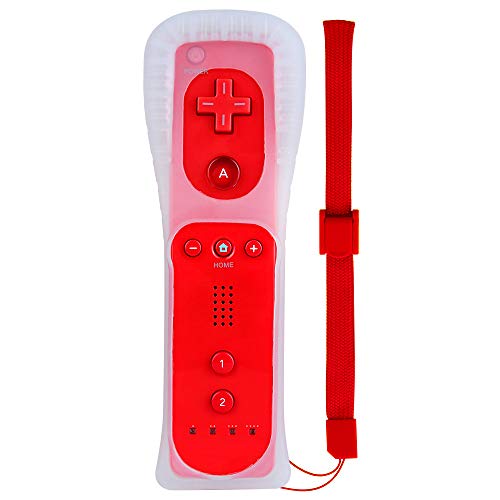 Cosaux FM02 Nintendo Wii Manette Wii avec étui en silicone et dragonne pour Nintendo Wii et Wii U FM02 red