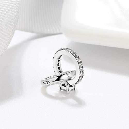 Wedding Ring Set Engagement Charm for Bracelet or Necklace for Women by Ginger Lyne Bridal Set European Style Bead Clear Cubic Zirconia Sterling Silver Gifts for Girlfriend3