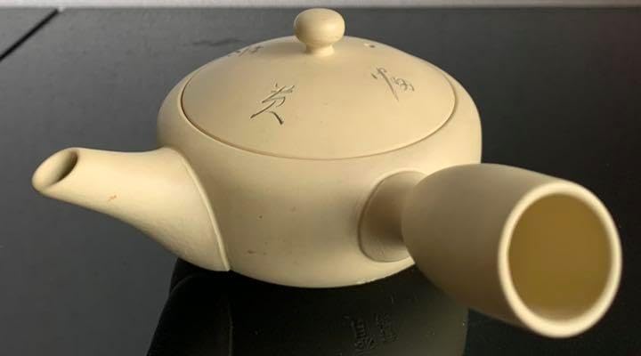 萬古焼 急須 特選茶月一休沢庵（宗純）格言刻 萬古焼 急須 「特選茶