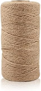 100M Natural Jute Twine, 3Ply Jute String Rope for Gift Wrapping, DIY Arts & Crafts, Gardening, Bottles, Bundling, Floral Arrangement, Baskets, Home and Wedding Decoration, 2mm Gardening Twine