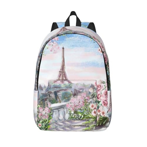Sac à dos imprimé Tour Eiffel Paris pour transport ordinateur et voyage femme