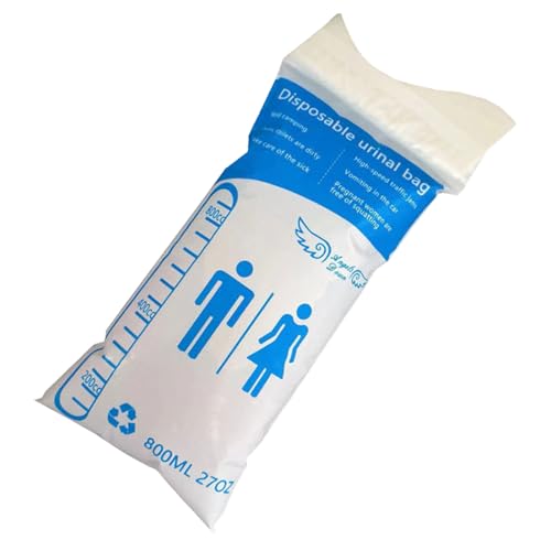 旅行用尿袋,800ml ユニセックス ポータブル | 嘔吐袋と携帯小便器 - アウトドア衛生 家庭用 旅行用 キャンピング用 車旅行用 車の便利用