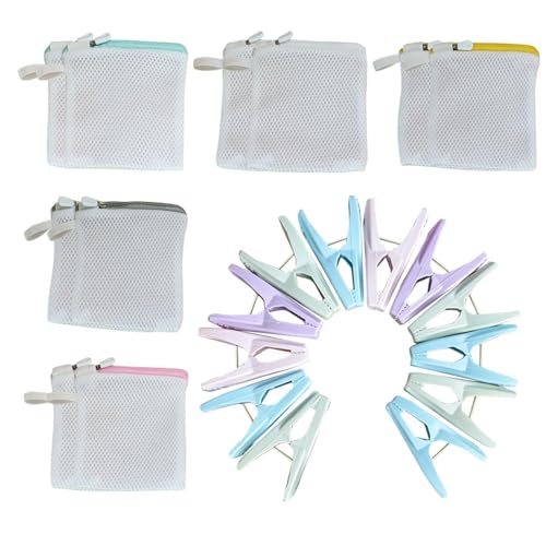 Mini Sacchetti Per Biancheria Da 10 Pezzi E Clip Per Asciugatura Da 12 Pezzi, Sacchetti Per Biancheria In Rete, Sacchetti Per Biancheria Multifunziona