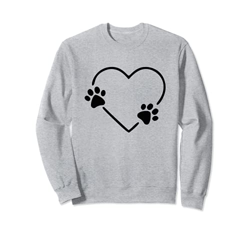 Dog Heart Dog Paw Dog Mom Dog Mama Sweatshirt, Grey