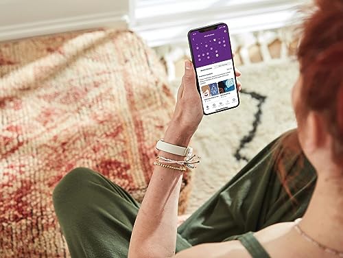 Image of Fitbit Luxe-Fitness and Wellness-Tracker with Stress Management, Sleep-Tracking and 24 /7 Heart Rate, One Size S L Bands Included, Lunar White /Soft Gold Stainless Steel, 1 Count
