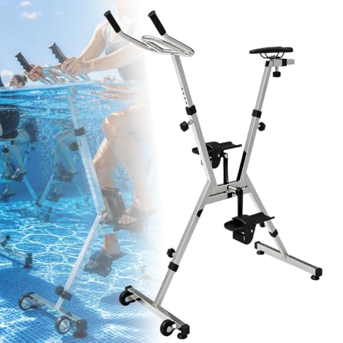 Genérico Bicicleta Estática Subacuática para Piscina Bicicleta De Ejercicio Acuático con Asiento De Poliuretano Y Pedales De Polietileno Altura Y Resistencia Ajustables, Profundidad De 1,1 A 1,6 M
