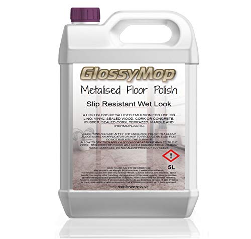 easy HYGIENE 5L HIGH SOLIDS METALLISED WET LOOK High Gloss FLOOR POLISH Hard Surface Emulsion 5 LITRES