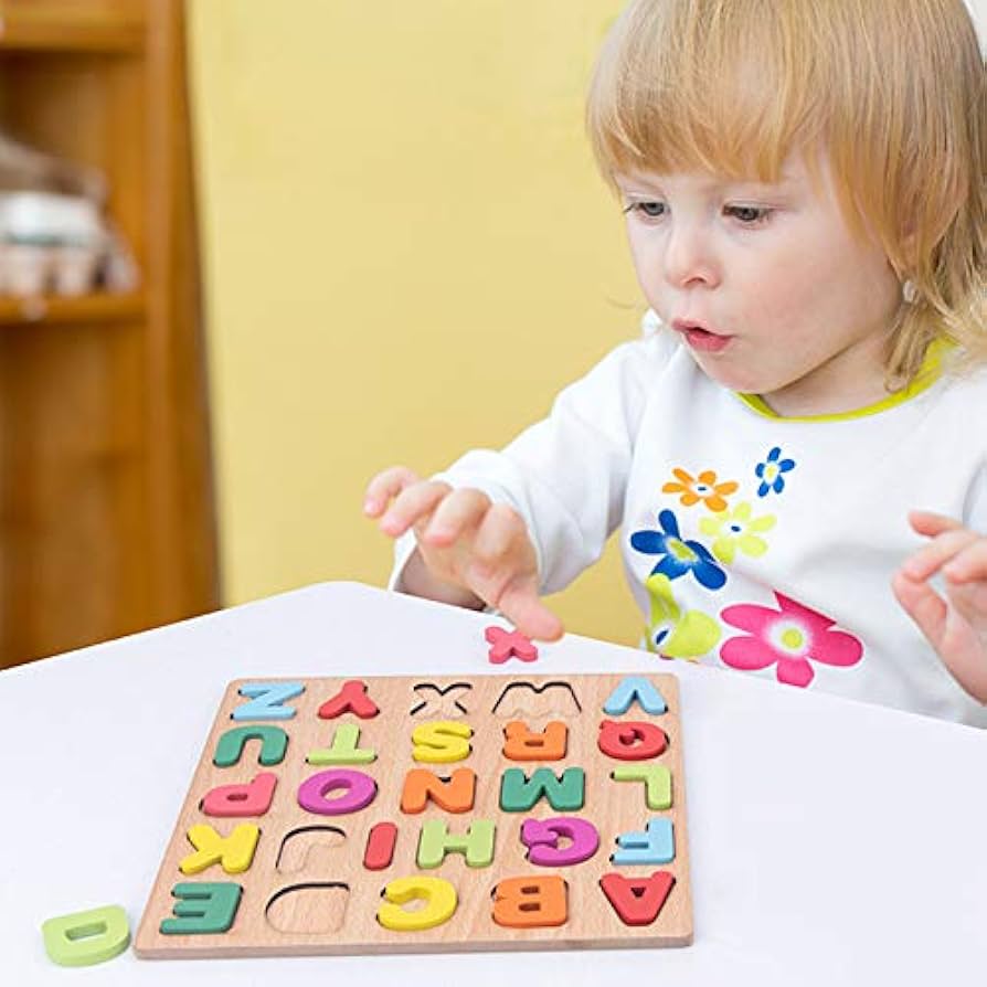 Amazon.co.jp: Yyiingkku 木製アルファベットパズル 型合わせ