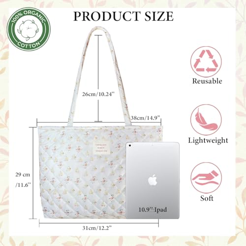 Image of Sunwel Fashion Top Zipper Floral Quilted Bag Small Tote Bag for Women
