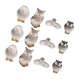 Sculpture de hibou en résine : fabriquée en résine qui se caractérise par sa stabilité et sa durabilité, très dure et pratique pour un usage quotidien, petite statue de hibou en résine