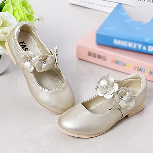 Girls Ballerina Flats Mary Jane Front Flower Dress Shoes for Wedding, Party, Walking,Toddler/Little Girls Ballet Shoes3