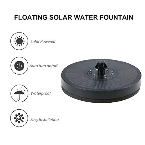 Fonte de água solar flutuante de 3 w com bomba de fonte de luz gradiente colorida com bateria de 900