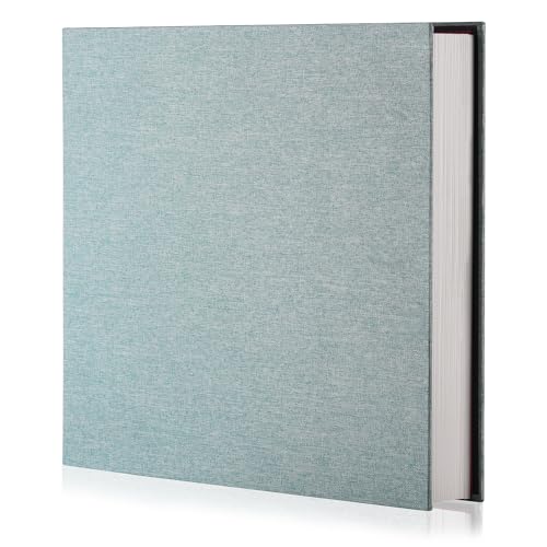 Álbum de fotos autoadesivo para fotos 4 × 6, capa magnética de linho, 30 páginas em branco, ótimo presente para família, casamento, aniversário, Natal, aniversário (verde)