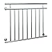 Produktbild ECD Germany Französischer Balkon 90 x 128 cm mit 9 Füllstäben, Silber glänzend, aus Edelstahl, Balkongeländer Stabgeländer Balkonbrüstung Balkongitter Fenstergeländer Außen Fenstergitter Fensterschutz