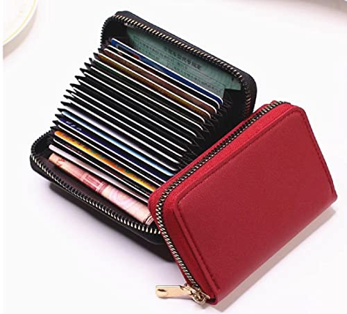Image of VOGARD Unisex PULeather Wallet with Zipper | RFID Blocking Card Holder Zipper Wallet (POP51-Red)