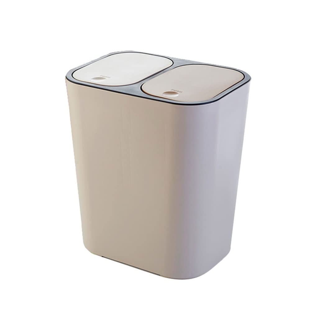 Trash Can سلة المهملات، التصنيف المطبخ الإبداعي القمامة الكبيرة غرفة المعيشة المنزلية المستطيلة القمامة يمكن إيقاف اللون الأبيض 10L Trash Waste Bin