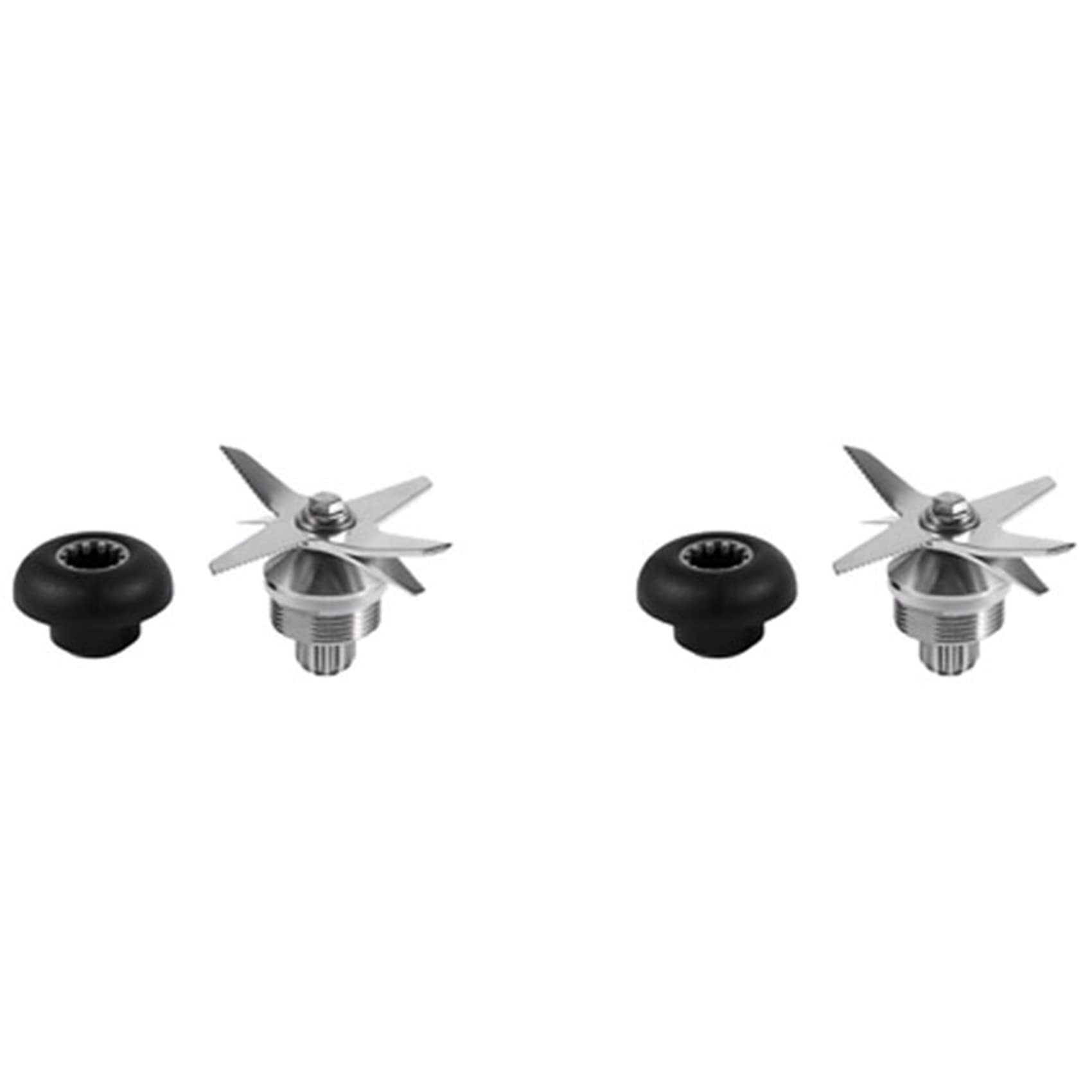 Hndhbfgrt 2X Quality Stainless Steel Silver+Black Blade and Drive Socket Combo Kit for Blender Parts