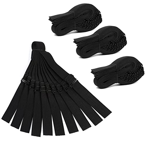 JIUSERLU Adjustable Elastic Bands Straps For Wigs (Black/40pcs)