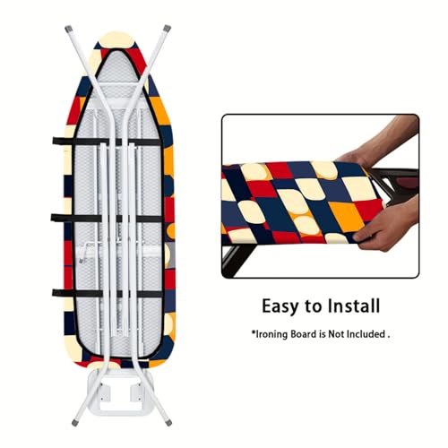 Image of Nuxovilar Colorful Geometric Blocks Ironing Board Cover 15x54 Polyester