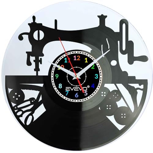 Horloge machine à coudre vinyle fluorescente lisible dans le noir