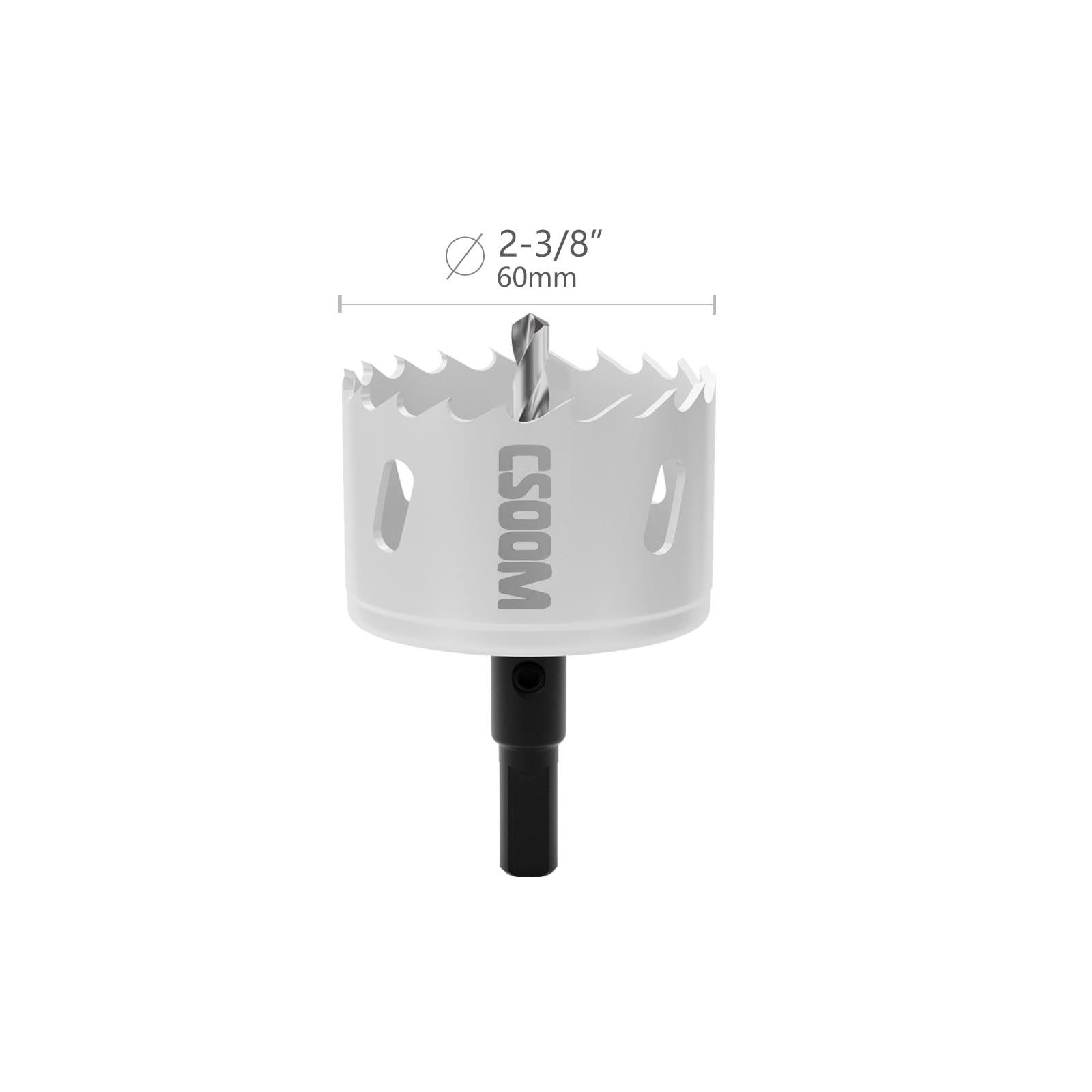 CSOOM Sega a tazza M42 BiMetall da 60 mm, bianca, per utensili di perforazione in legno, plastica, cartongesso e lamiera