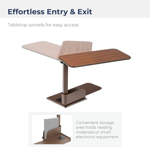 Drive Medical 13085RN Right Side Seat Lift Chair Overbed Table, Walnut
