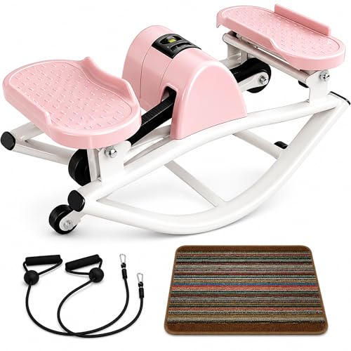 Image of Lhanel Rock Stepper for Home Workout, Low-Impact Side Stepper with Resistance Bands, Side-to-Side Mini Stepper for Cardio, Weight Loss & Full Body Exercise