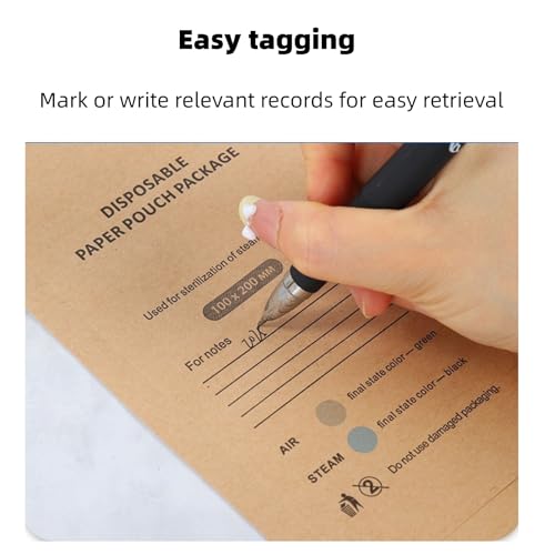 100 Stück Sterilisationsbeutel 100x200mm, Autoklaven Sterilisationsbeutel, Maniküre-Sterilisationsbeutel, Einweg Sterilisationsbeutel für Kosmetik Autoklavierbare Selbstversiegelnde