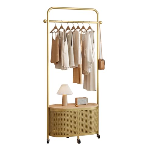 Porte-manteau doré avec rangement chaussures pour résoudre le désordre