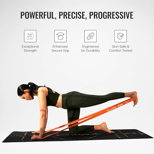 Image of WiseLife Professional Latex Resistance Band (Light) - 100% Natural Latex for Stretching, Strength Training, Warm-Up, Yoga & Home Workouts (Orange)