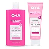 Q+A Curl Defining Shampoo & Conditioner Set (2 x 250ml), Hydrating, Anti-Frizz Hair Care for Wavy, Curly & Coily Hair, with Coconut Oil, Shea Butter & Avocado Extract, Stocking Stuffers