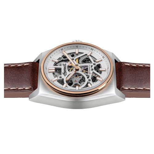 Ingersoll The Vert Herren-Automatikuhr, 43 mm, mit Skelett-Zifferblatt und Lederarmband – Bild 5