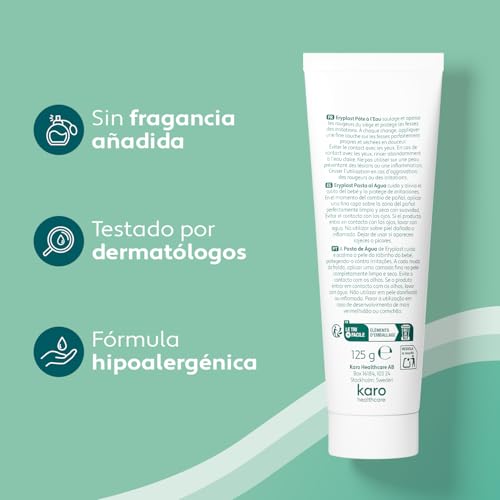 Eryplast Pasta al Agua 2x125gr Pack Ahorro 2ªunidad 40%dto - Crema de Pañal para Bebé. Calma, Cuida y Protege la Piel contra Dermatitis de Pañal – Hipoalergénico, Sin Perfume y Testado Pediátricamente - Imagen 5