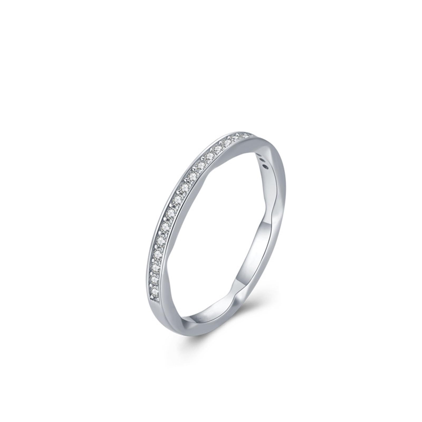 Anillo de oro blanco, diamante cultivado en laboratorio, anillos de compromiso, oro real, alianzas de media eternidad, anillo de oro para mujer
