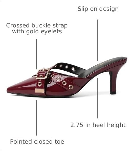 Image of Mostrin Kitten Heels for Women Pointed Closed Toe Heels Vintage Stiletto Dressy Pumps Shoes for Office Work Party