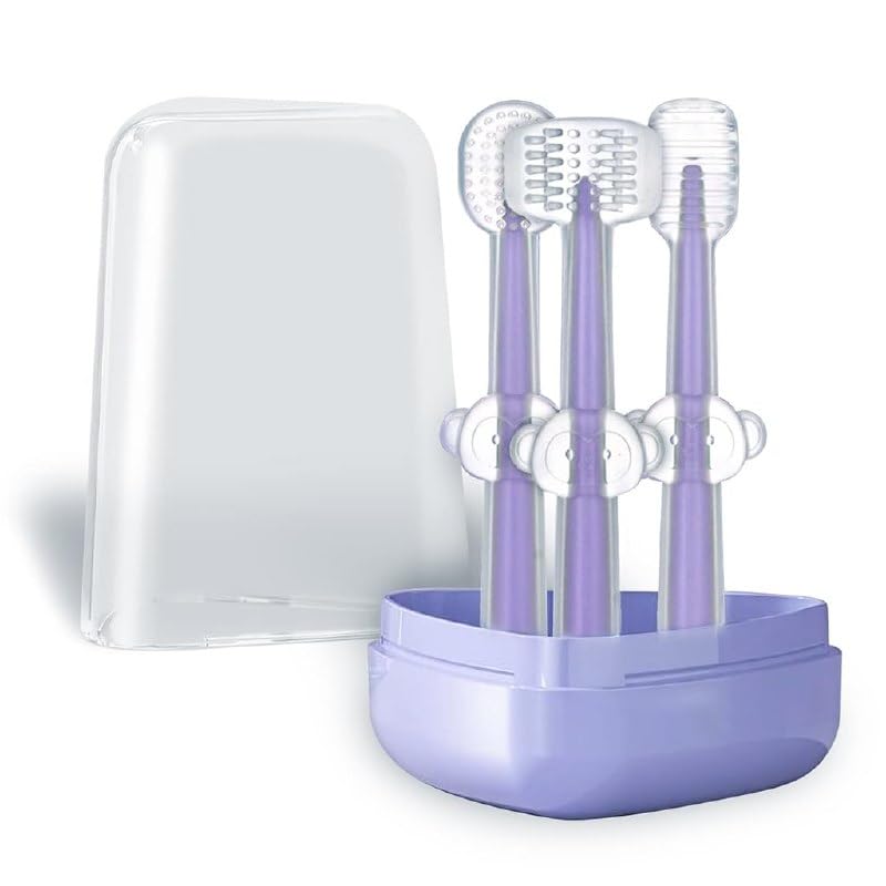 3PCS Baby Training Toothbrush Set – Infant to Toddler Oral Care with Soft Bristles & Safety Shield,-Stage Training Brushes for Infants & Toddlers | Soft Silicone & Nylon Bristles, BPA-Free-image-9
