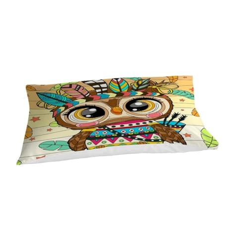 Housse de couette fermeture éclair hibou literie facile à enfiler