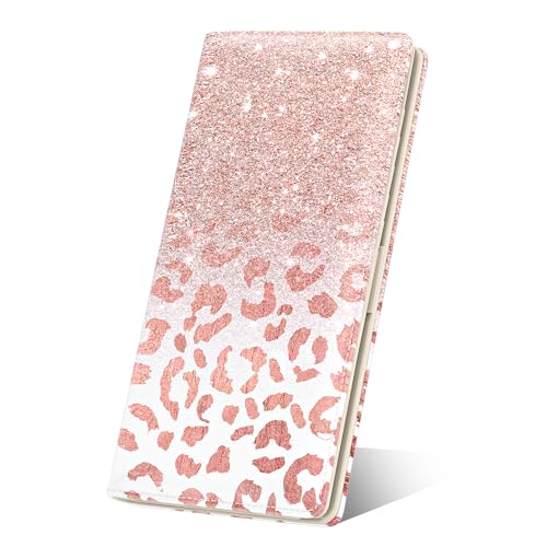 Image of Nipichsha Womens Wallet, RFID Slim Wallets for Women, Thin Ladies Credit Card Holder Purse, Cute Leather Bifold Clutch Billfold with 11 Card Slots & ID Window, Pink Gilt