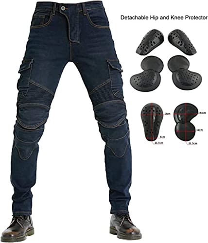 image for XELLOM Armored Motorcycle Pants Removable Protective Gear Motorcycle T