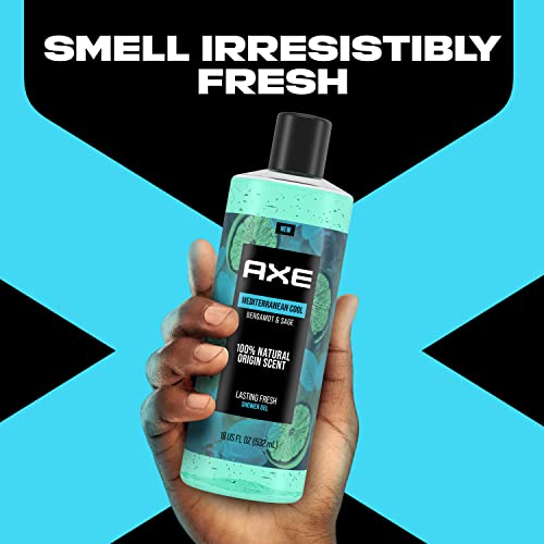AXE Body Wash For Men Mediterranean Cool, Skin Care With 100 Natural