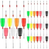 RoundFunny 21 Pcs Fishing Bobbers Popping Cork Fishing Bobbers Floats Weighted Rig Rattle Bobber for Inshore Freshwater Saltwater Redfish Catfish Speckled Trout Fishing Tackle, 7 Colors