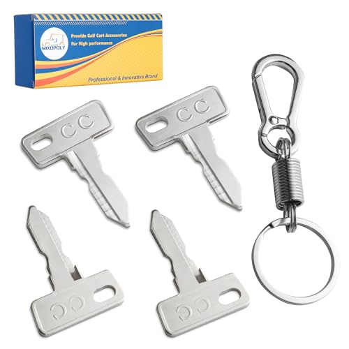 Mixopoly 4 Pack Ignition Keys Golf Cart Keys Replacement for Club Car DS 1982-up Precedent 2004-up Gas Electric Model Replace OEM 1012505