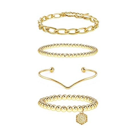 Elegance 11 14K Gold Stackable Bead Bracelet Set Cover