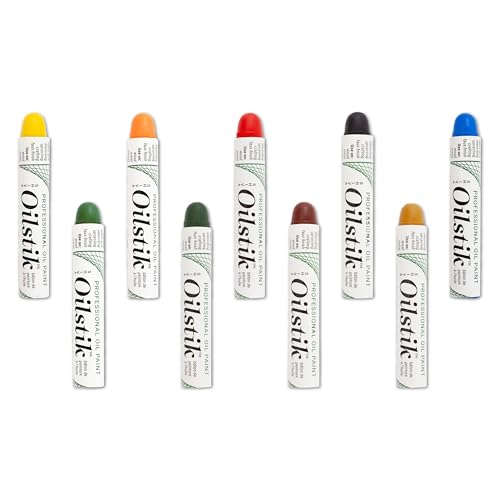 Jack Richeson & Co Shiva Series Artist Grade Oilstiks Landscape Set 9 Color Palette Professional Oil Paint Sticks for Canvas Fabric Wood & Mixed Media