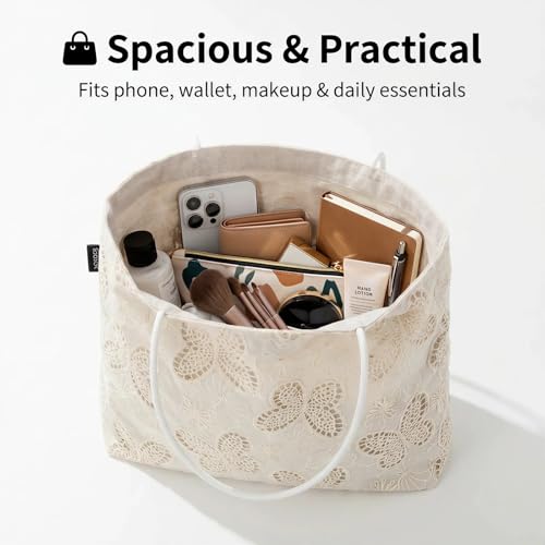 Bolso Tote para mujer con encaje bordado miniatura 4