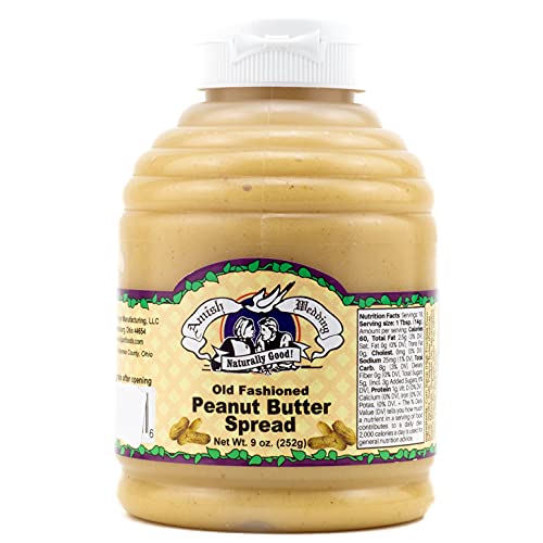 Amish Wedding Old Fashioned Peanut Butter Spread 9 oz Sweet Amish Peanut Butter with Marshmallow Flavor Delicious on Ice Cream