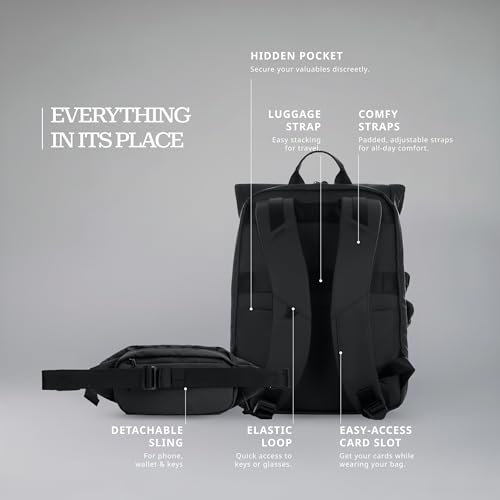 Image of Verage Roll Top Laptop Backpack Waterproof PU Lather Travel Backpack Expandable Work Carry On Backpack for Men Women
